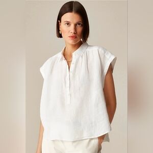 NWT J. Crew Capitaine Shirt Baird McNutt Irish Linen White Size XS